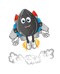 sunflower seed with jetpack mascot. cartoon vector