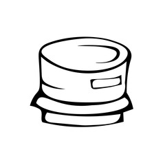 Interchangeable lens for professional photography, compact for travel. Doodle vector illustration