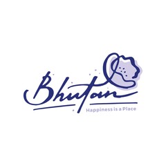 bhutan blue poppy poppies lettering letter mark logo vector icon illustration