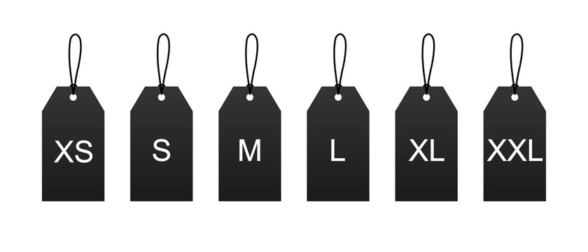 XS S M L XL XXL. clothing size Stock Vector