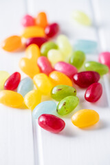 Sweet colorful jelly beans.