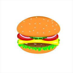 delicious, juicy burger with a variety of ingredients