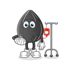 sunflower seed sick in IV illustration. character vector