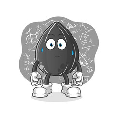 sunflower seed thinking hard vector. cartoon character