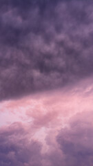 Fototapeta na wymiar Storm clouds on the eve of a thunderstorm, purple clouds in cloudy weather.