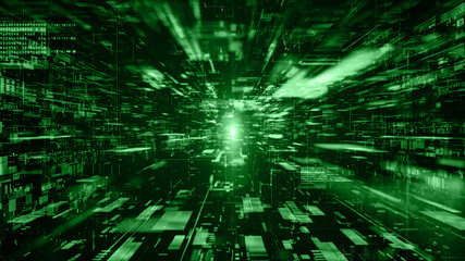 Obraz premium Digital cyberspace and digital data network connections concept. Transfer digital data hi-speed internet, Future technology digital abstract background concept. 3d rendering
