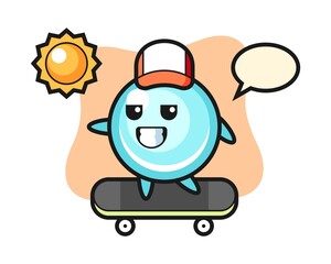 Bubble character illustration ride a skateboard