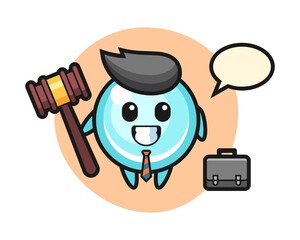 Illustration of bubble mascot as a lawyer