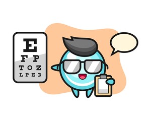 Illustration of bubble mascot as a ophthalmology