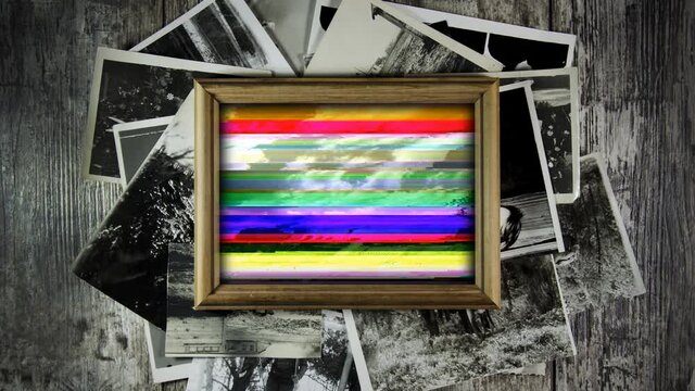 Erased memory, worn out film, distortion of historical facts. Broken TV.