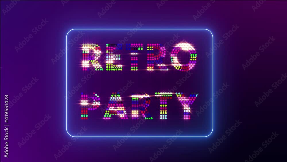 Poster retro wave style background. 90s sign with glitch flickering effect. vhs tape noise texture. dynamic
