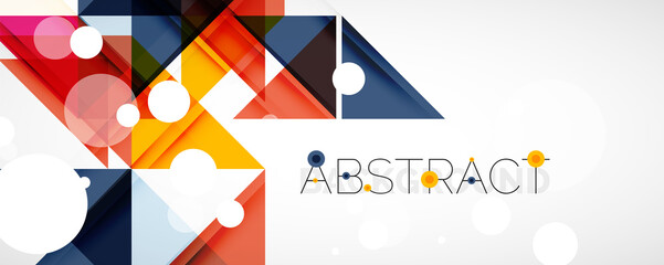 Geometric abstract background. Techno color triangle shapes. Vector illustration for covers, banners, flyers and posters and other designs