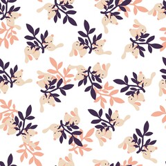 Decoration Vector Seamless Pattern with Rabbits and Leaves Illustration