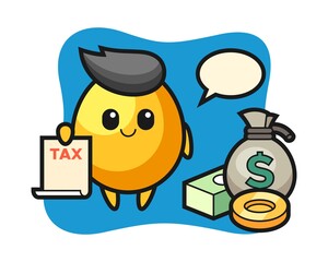 Character cartoon of golden egg as a accountant