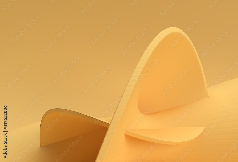 Aufkleber 3d rendering abstract background with wave line. creative architectural concept.