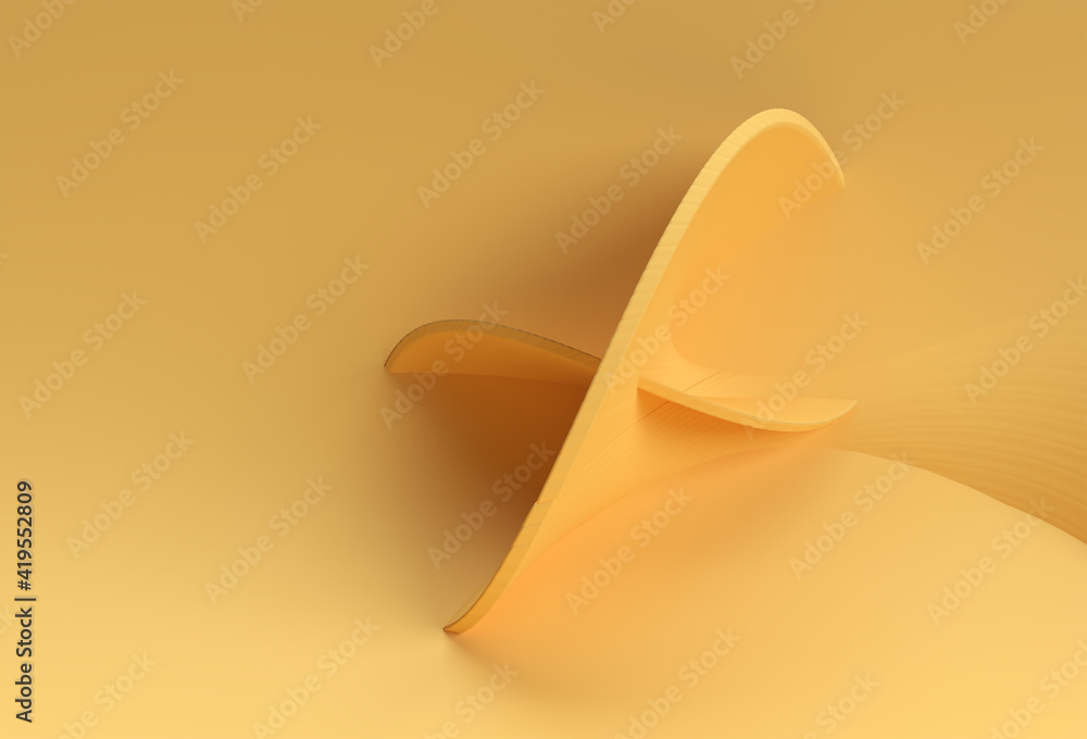Poster 3d rendering abstract background with wave line. creative architectural concept.
