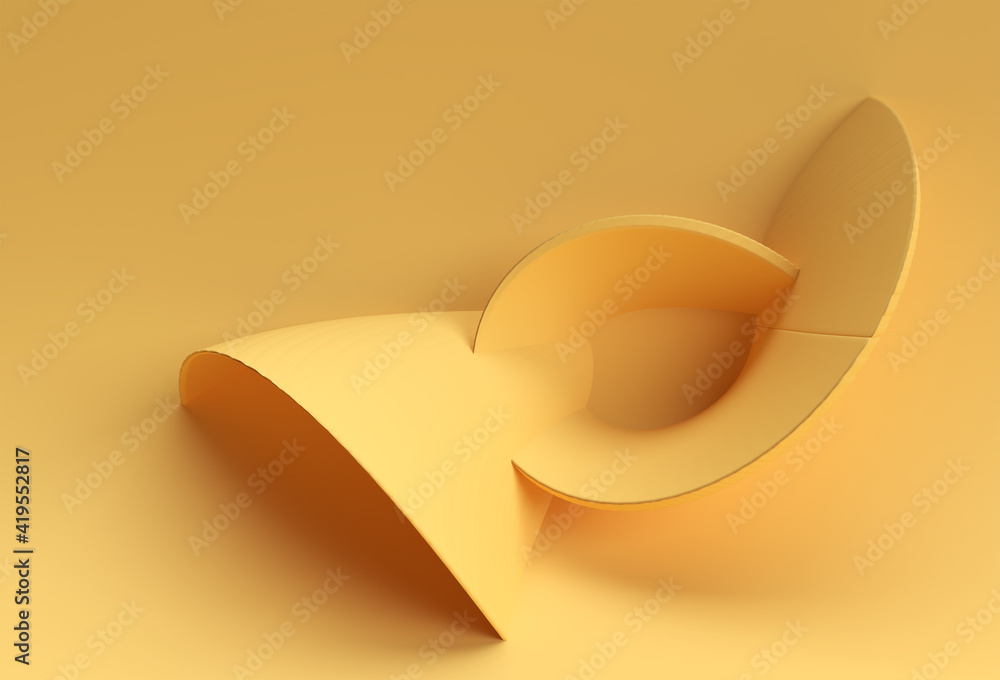Poster 3d rendering abstract background with wave line. creative architectural concept.