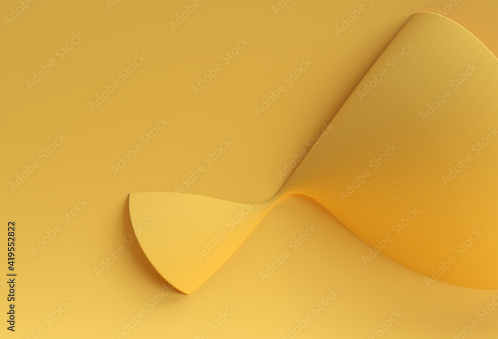 Poster 3d rendering abstract background with wave line. creative architectural concept.