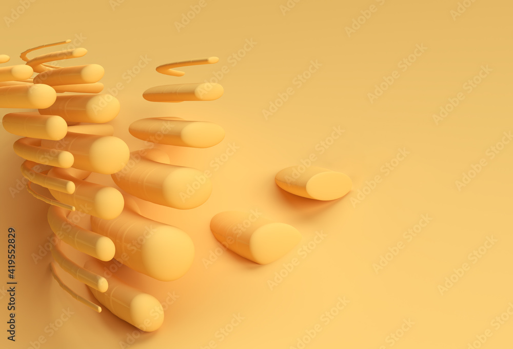 Poster 3d rendering abstract background with wave line. creative architectural concept.