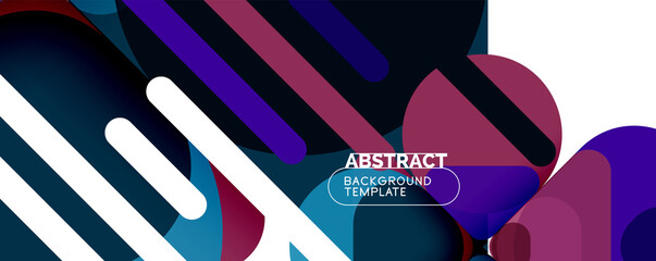 Modern geometric round shapes and dynamic lines, abstract background. Vector illustration for placards, brochures, posters and banners
