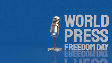 The world press freedom day white text for holiday content 3d rendering