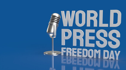 The world press freedom day white text for holiday content 3d rendering