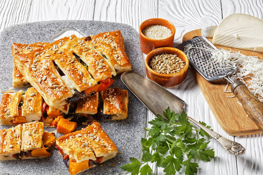 American Vegetable Puff Pastry Pie With Cheese