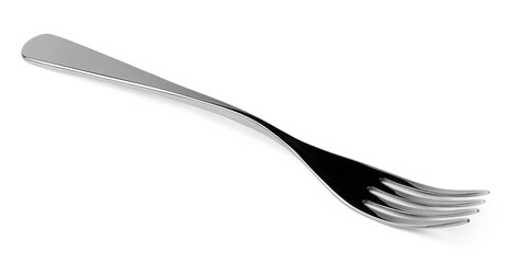 Silver dining fork isolated on white background