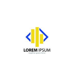 monogram logo design with business card template, geometric bold logo design