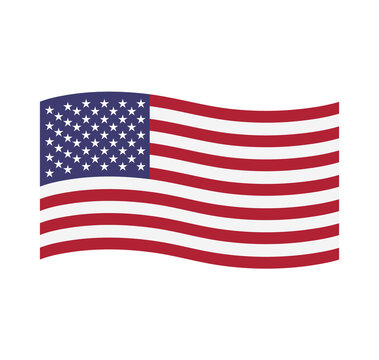 American waving flag vector icon. National symbol
