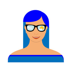 Beautiful teenage girl, woman with different facial expression.