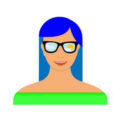 Beautiful teenage girl, woman with different facial expression.