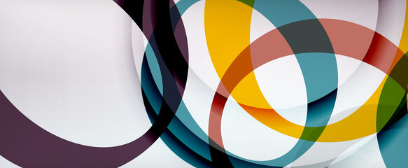 Obraz premium Ring geometric shapes, o letter repetition wallpaper. Abstract background for business or technology presentations, internet posters or web brochure covers