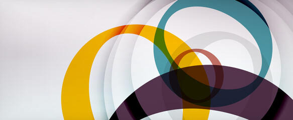 Obraz premium Ring geometric shapes, o letter repetition wallpaper. Abstract background for business or technology presentations, internet posters or web brochure covers