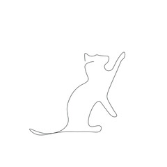 Cat animal line drawing, vector illustration