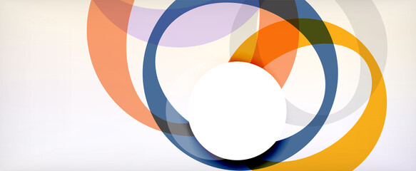 Obraz premium Ring geometric shapes, o letter repetition wallpaper. Abstract background for business or technology presentations, internet posters or web brochure covers