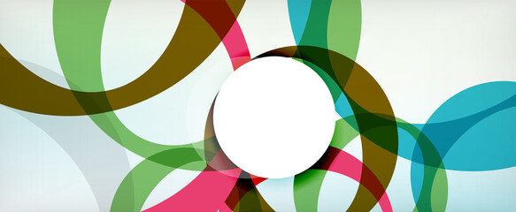 Obraz premium Ring geometric shapes, o letter repetition wallpaper. Abstract background for business or technology presentations, internet posters or web brochure covers