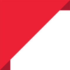 Red badge, label or sticker.