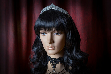 Fototapeta premium Mannequin-Black Hair with Tiara