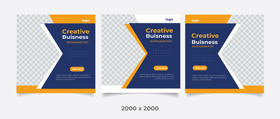 Creative business marketing banner for social media post template
