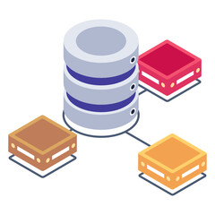 
A big data icon in isometric style

