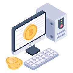 
Digital money isometric icon design

