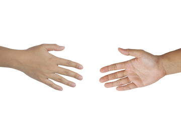Female hands isolated on white background with clipping path