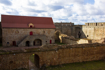 The walls of the Ivangorod Fortress Museum - the first Russian fortress on the way to Russia.