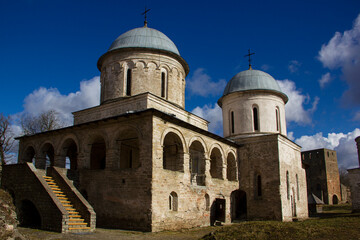 Church of the Assumption of the Blessed Virgin Mary in Ivangorod. Ivangorod Fortress Museum - the first Russian fortress in Russia.