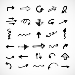  Vector set of hand-drawn arrows, elements for presentation