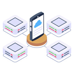 
A cloud configurations, cloud settings isometric icon

