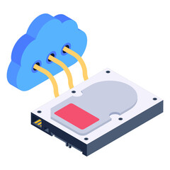 
An editable icon of cloud drive, premium download

