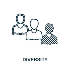 Diversity icon. Simple element from team building collection. Creative Diversity icon for web design, templates, infographics and more