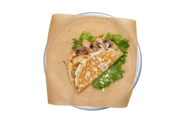 Quesadilla with chicken and mushrooms
